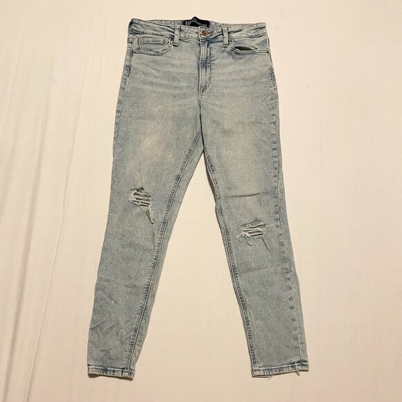 Gap High Rise Universal Leggings Distressed Jeans Womens Size 30 - Picture 1 of 16